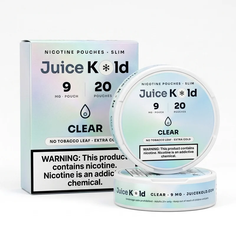 Clear nicotine pouches — JuiceKold can