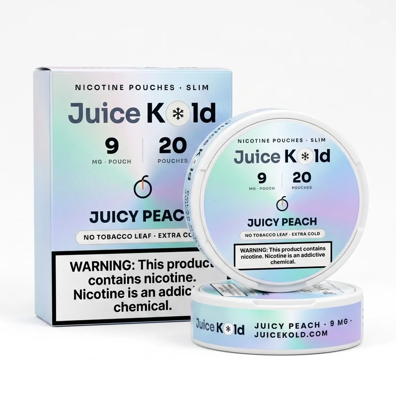 Juicy Peach nicotine pouches — JuiceKold can