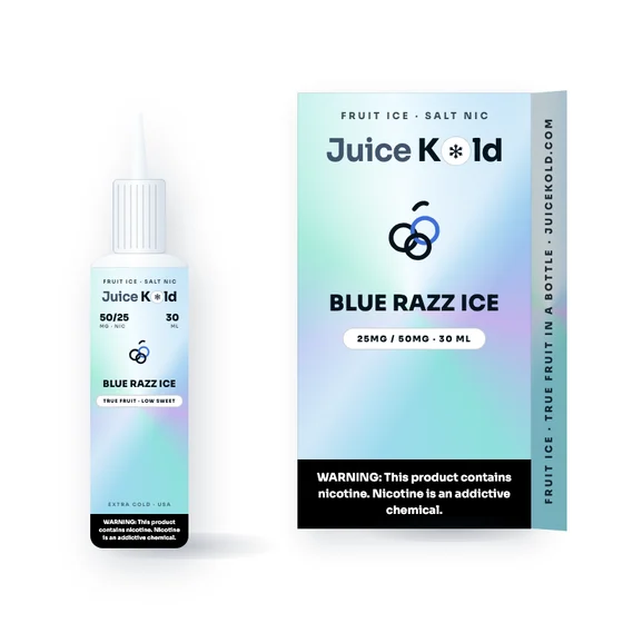 Blue Razz Ice Salt Nic Vape Juice (30ml) — JuiceKold 30ml bottle