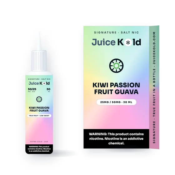 Kiwi Passion Fruit Guava Salt Nic Vape Juice (30ml) — JuiceKold 30ml bottle