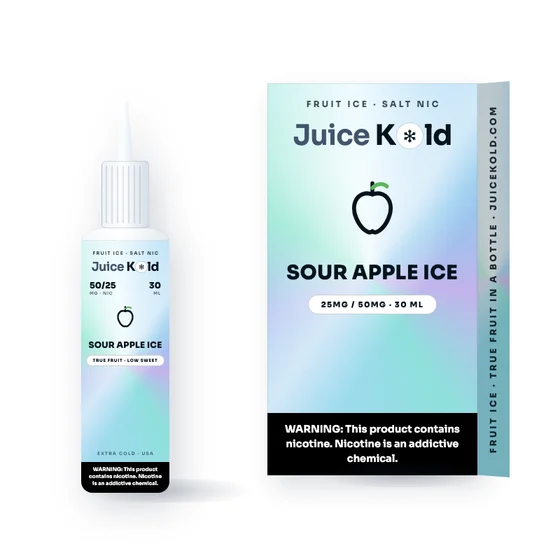 Sour Apple Ice Salt Nic Vape Juice (30ml) — JuiceKold 30ml bottle