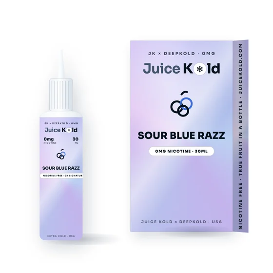 Sour Blue Razz Nicotine-Free Vape Juice (30ml) — JuiceKold 30ml bottle