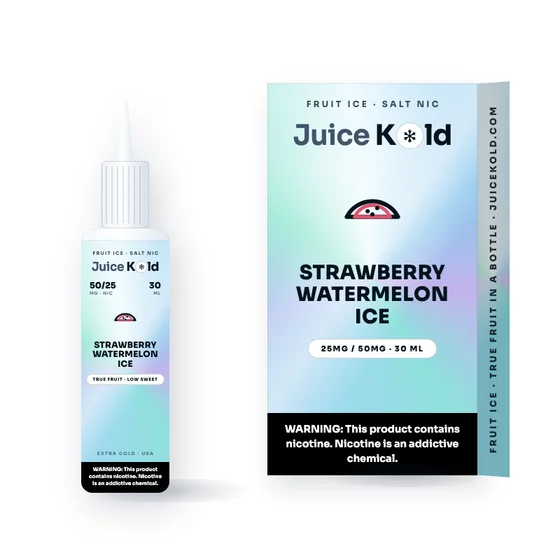 Strawberry Watermelon Ice Salt Nic Vape Juice (30ml) — JuiceKold 30ml bottle
